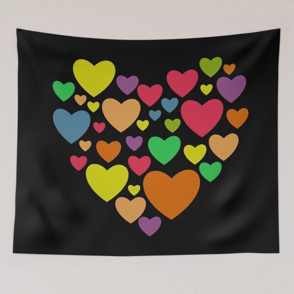 Item preview, Multicolor hearts pattern designed and sold by cutecrazytshirt.