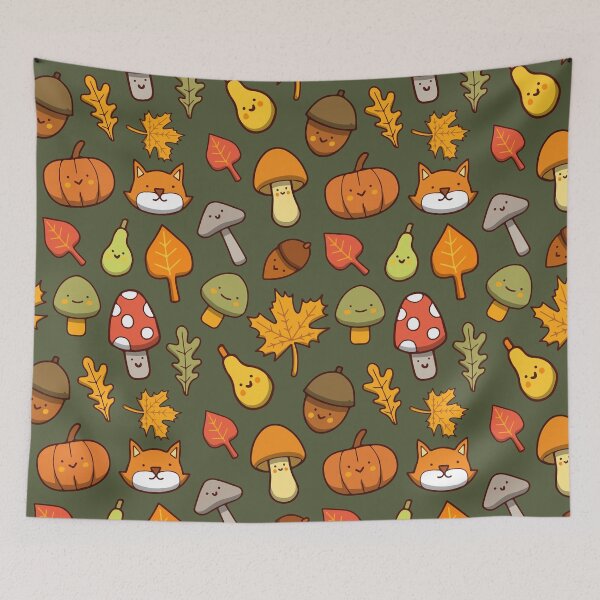 Item preview, Mushroom Autumn Cute Seamless Pattern designed and sold by Kubala Designs.