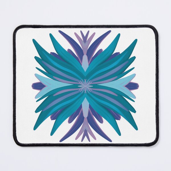 Item preview, Teal Turquoise Purple Blue Flowery Pattern designed and sold by strongpurpose.