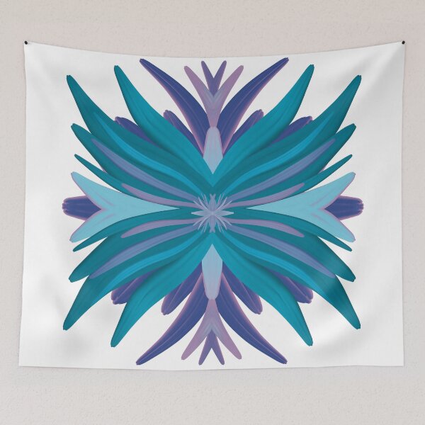 Item preview, Teal Turquoise Purple Blue Flowery Pattern designed and sold by strongpurpose.