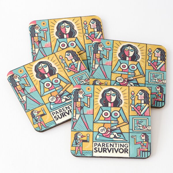Item preview, Parenting Survivor – Minimalist Cubism Art T-Shirt designed and sold by OzzFrequency.