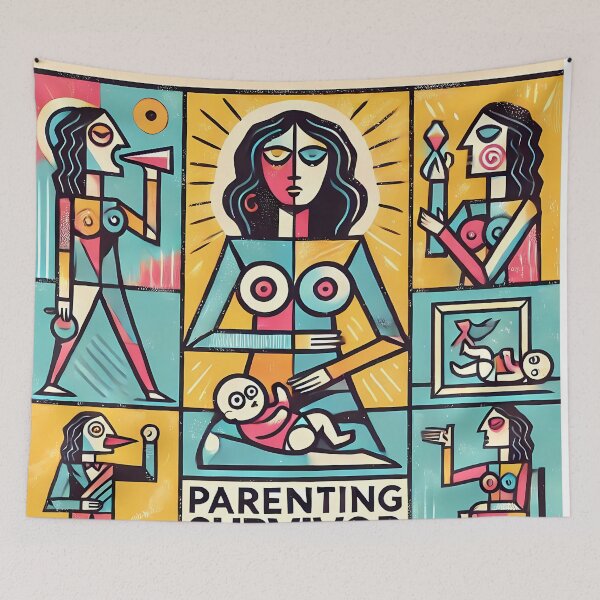 Item preview, Parenting Survivor – Minimalist Cubism Art T-Shirt designed and sold by OzzFrequency.