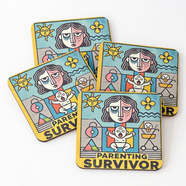 Item preview, Parenting Survivor – Minimalist Cubism Art T-Shirt designed and sold by OzzFrequency.