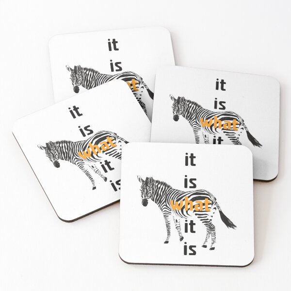 Item preview, Zebra Illustration with 'It Is What It Is' Slogan – Unique and Motivational Artwork designed and sold by Pandositive.