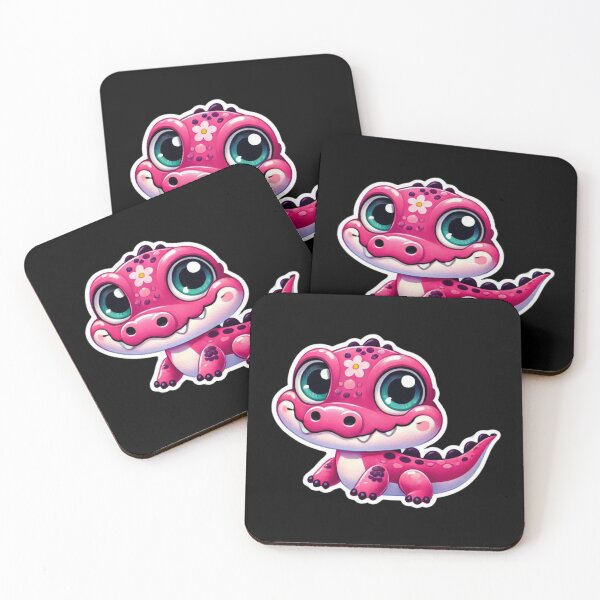 Item preview, Cute Pink Baby Crocodile Sticker – Adorable Cartoon Reptile Art designed and sold by Psycho-Crazy.