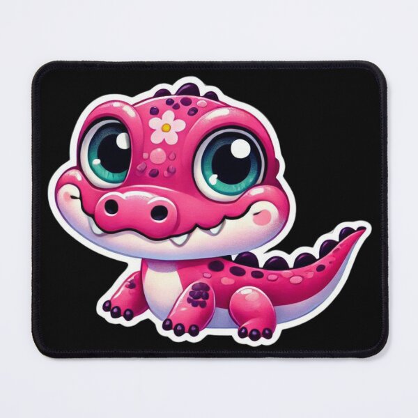 Item preview, Cute Pink Baby Crocodile Sticker – Adorable Cartoon Reptile Art designed and sold by Psycho-Crazy.