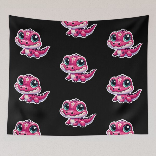 Item preview, Cute Pink Baby Crocodile Sticker – Adorable Cartoon Reptile Art designed and sold by Psycho-Crazy.