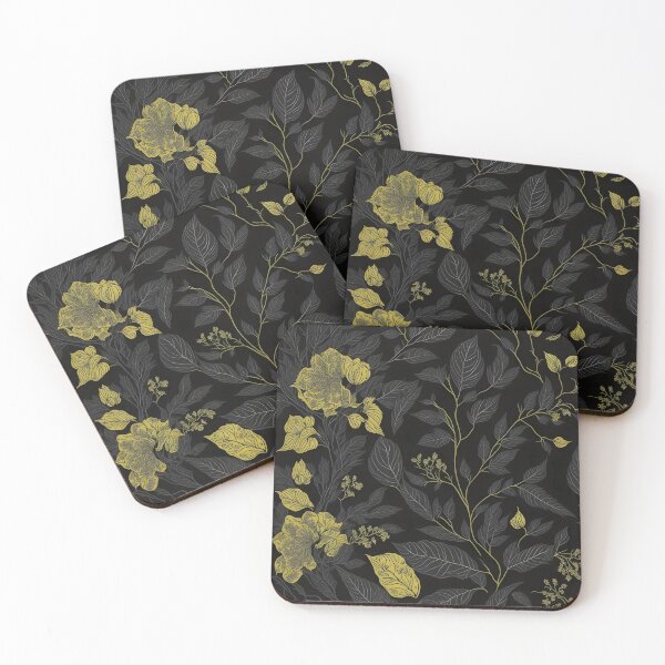 Item preview, Elegant Flowers - Black and Gold Pattern designed and sold by Fab-Haven.