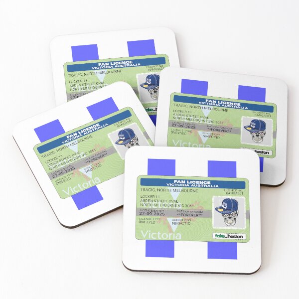 Item preview, North Melbourne Tragic Fan Licence designed and sold by Fake Heston’s Scribble Emporium.