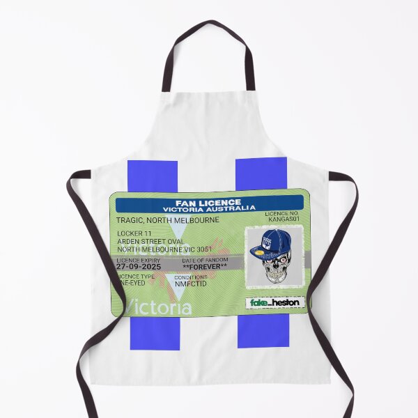 Item preview, North Melbourne Tragic Fan Licence designed and sold by Fake Heston’s Scribble Emporium.