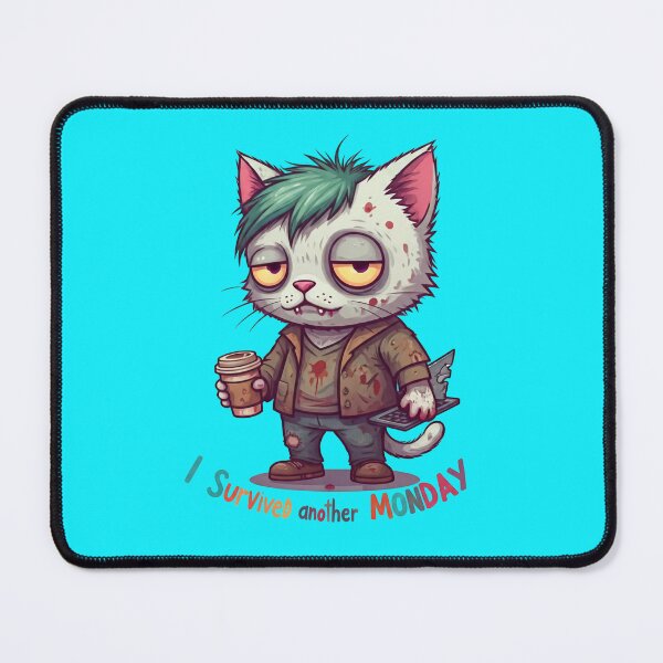 Item preview, Zombie Cat Survives Monday Blues! designed and sold by Shs-Kenya.