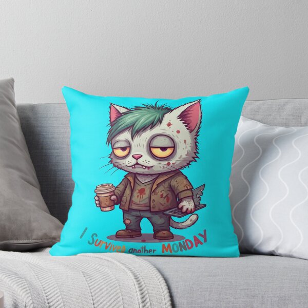 Item preview, Zombie Cat Survives Monday Blues! designed and sold by Shs-Kenya.