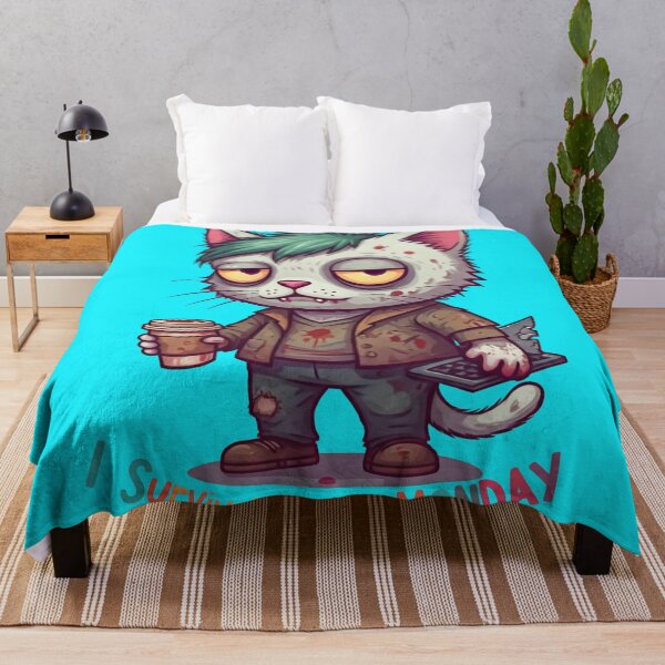 Item preview, Zombie Cat Survives Monday Blues! designed and sold by Shs-Kenya.