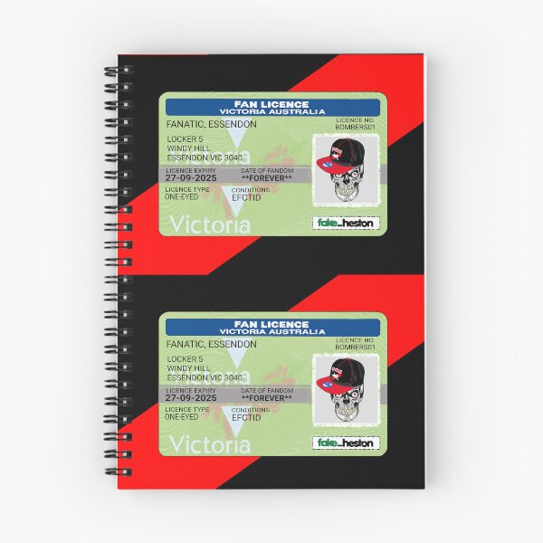 Item preview, Essendon Bombers Fanatic Fan Licence designed and sold by Fake Heston’s Scribble Emporium.