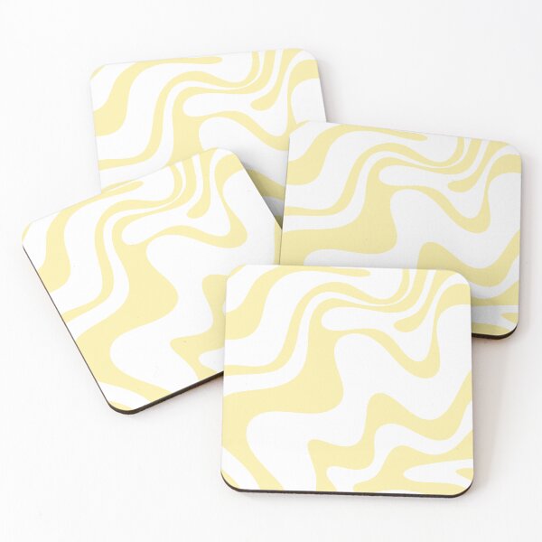 Item preview, Retro Liquid Swirl Contemporary Abstract Butter Yellow and White Pattern 2 designed and sold by kierkegaard.
