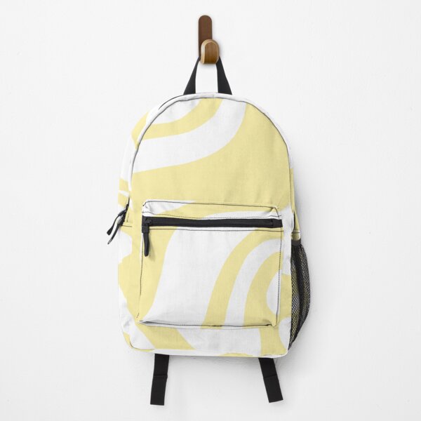 Item preview, Retro Liquid Swirl Contemporary Abstract Butter Yellow and White Pattern 2 designed and sold by kierkegaard.