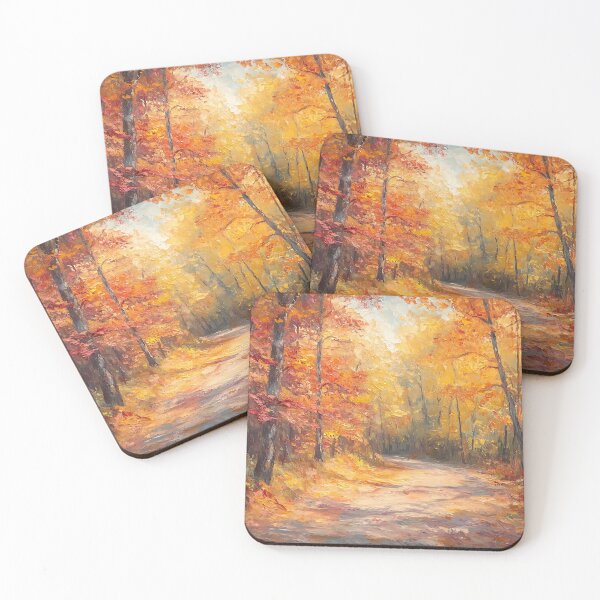 Item preview, Autumn Pathway: A Tranquil Forest with Vibrant Fall Foliage designed and sold by daila70.