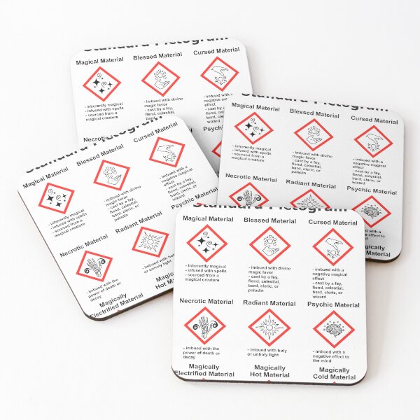 Item preview, Fantasy OSHA GHS Pictograms Descriptions designed and sold by mythmutt.
