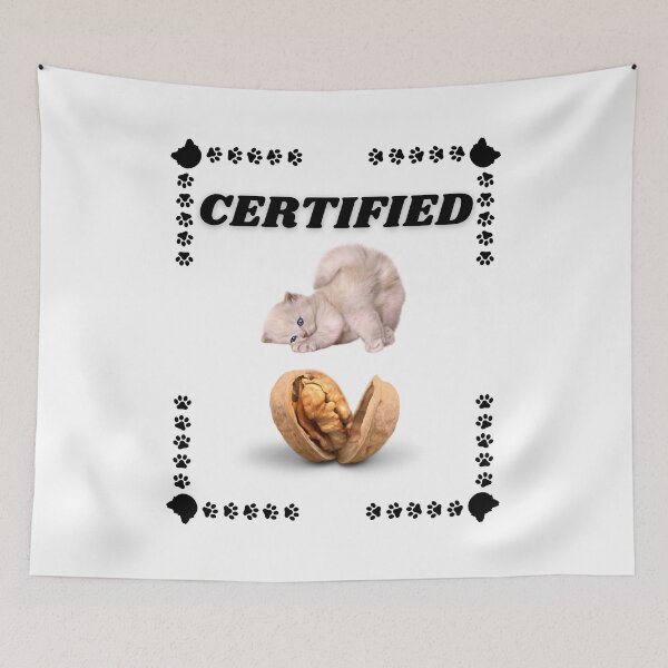 Item preview, Certified Cat Nut – Funny Cat Lover Certificate Design designed and sold by Fredster1966.