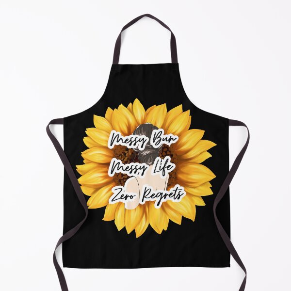 Item preview, Messy Bun Messy Life Zero Regrets Sunflower Quote Cute designed and sold by Two-Pence-Art.