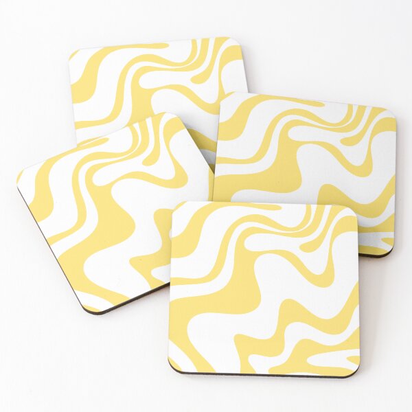 Item preview, Retro Liquid Swirl Contemporary Abstract Pattern 2 in Yellow and White designed and sold by kierkegaard.