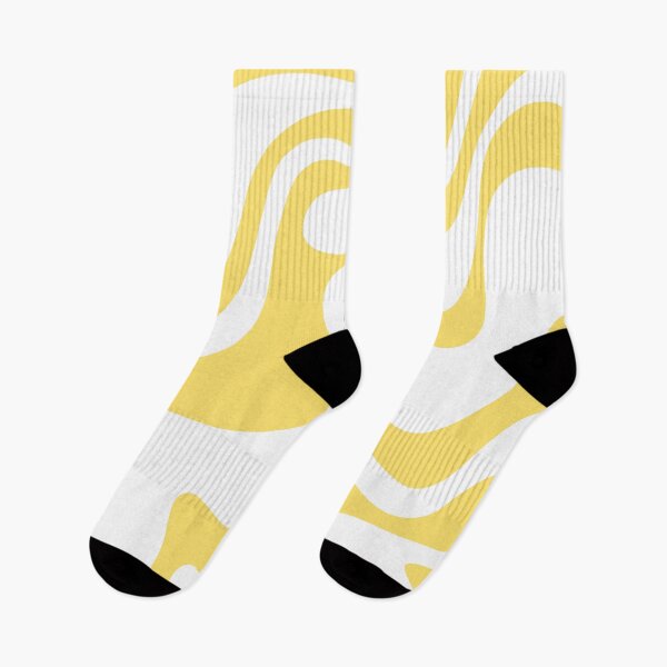 Item preview, Retro Liquid Swirl Contemporary Abstract Pattern 2 in Yellow and White designed and sold by kierkegaard.