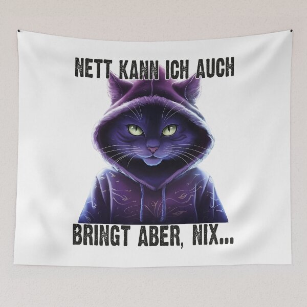 Item preview, Nett Kann Ich Auch Bringt Aber , Nix  - Cooles Katze  - Lustiges Zitat  designed and sold by Smix Pixels.