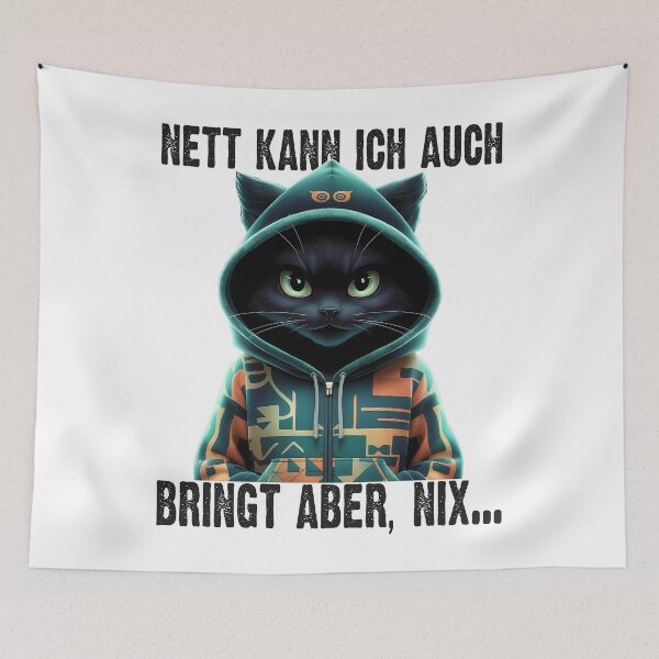 Item preview, Nett Kann Ich Auch Bringt Aber , Nix  - Cooles Katze  - Lustiges Zitat  designed and sold by Smix Pixels.