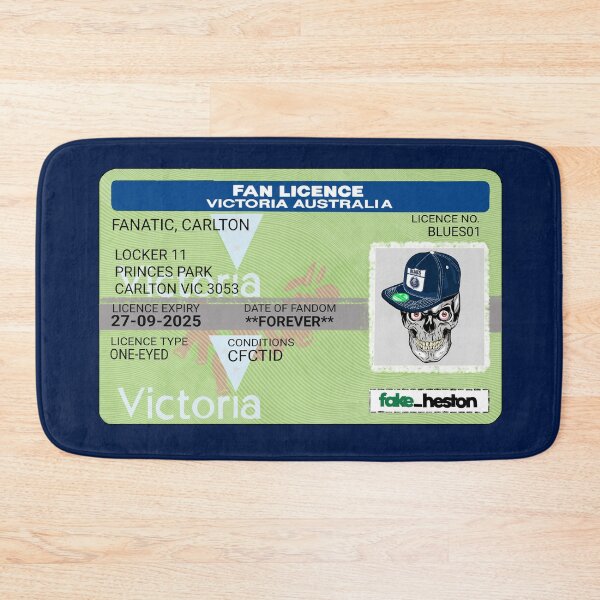 Item preview, Carlton Blues Fanatic Fan Licence designed and sold by Fake Heston’s Scribble Emporium.