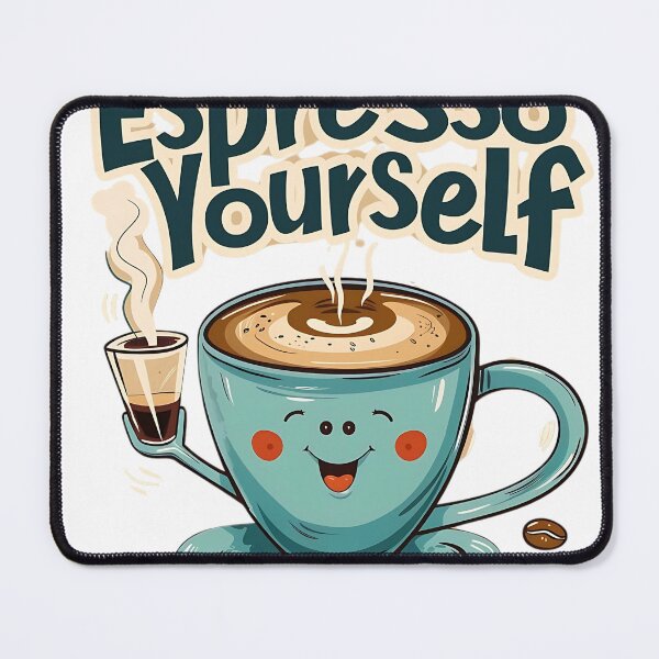 Item preview, "Espresso Yourself – Cute Coffee-Inspired Typography Art" designed and sold by Viviglow.