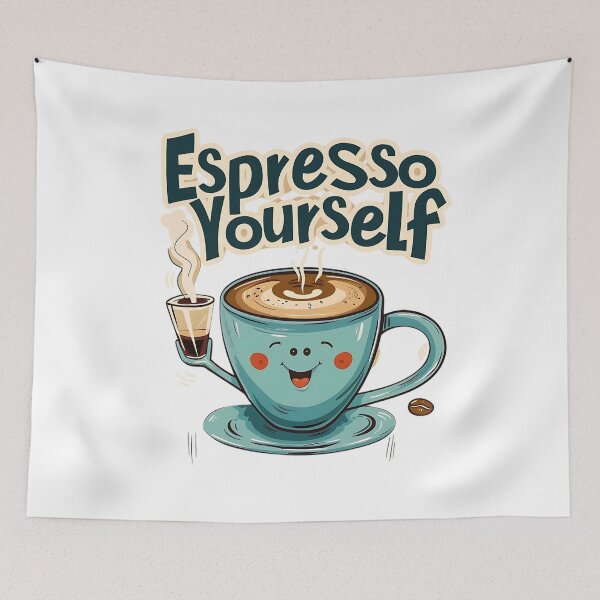 Item preview, "Espresso Yourself – Cute Coffee-Inspired Typography Art" designed and sold by Viviglow.