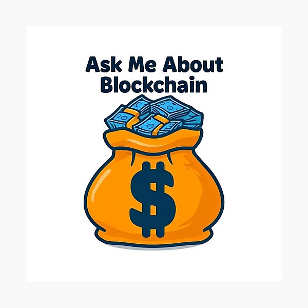 Artikel-Vorschau von Fragen Sie mich nach Blockchain: Mutiges Tech-Design | Befürworter digitaler Währungen: Blockchain-Statement-Design, designt und verkauft von fabrice1987.