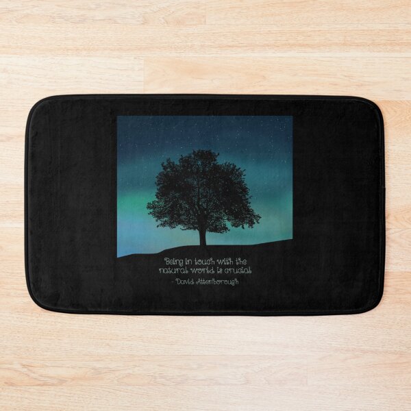 Item preview, Being in touch with the natural world is crucial - David Attenborough. Northern Lights, tree, stars designed and sold by Scat the cat.