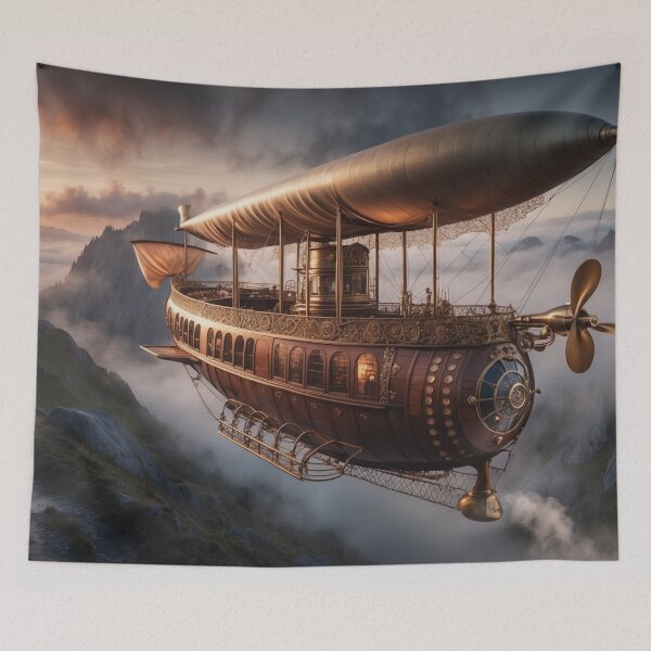 Item preview, Steampunk Airship and Mountain Pass designed and sold by Skye Ryan-Evans.