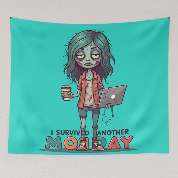Item preview, Zombie Girl Survives Another Monday: Hilarious Illustration designed and sold by Shs-Kenya.