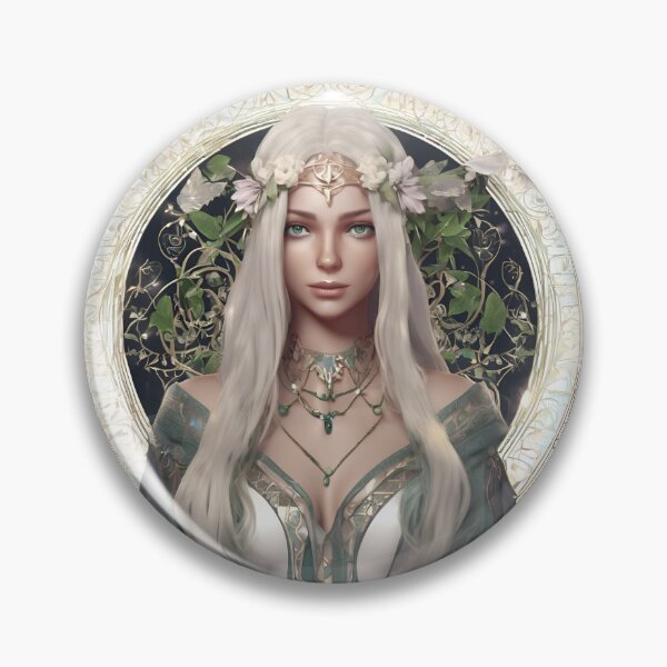 Item preview, White Misterious Elf, Elf girl, Girl, Anime, fantasy, astarion girl, magic, designed and sold by GOLDENGARDENART.