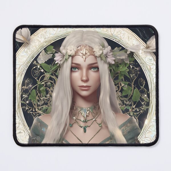 Item preview, White Misterious Elf, Elf girl, Girl, Anime, fantasy, astarion girl, magic, designed and sold by GOLDENGARDENART.