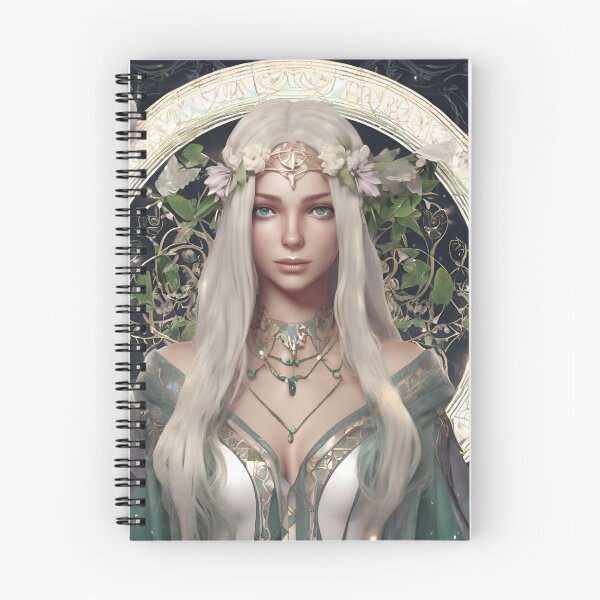 Item preview, White Misterious Elf, Elf girl, Girl, Anime, fantasy, astarion girl, magic, designed and sold by GOLDENGARDENART.