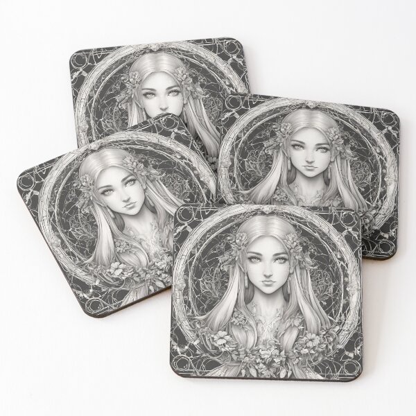 Item preview, Sephia Elf, Elf girl, Girl, Anime, fantasy, astarion girl, magic, designed and sold by GOLDENGARDENART.