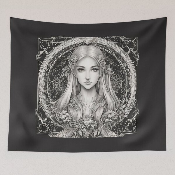 Item preview, Sephia Elf, Elf girl, Girl, Anime, fantasy, astarion girl, magic, designed and sold by GOLDENGARDENART.