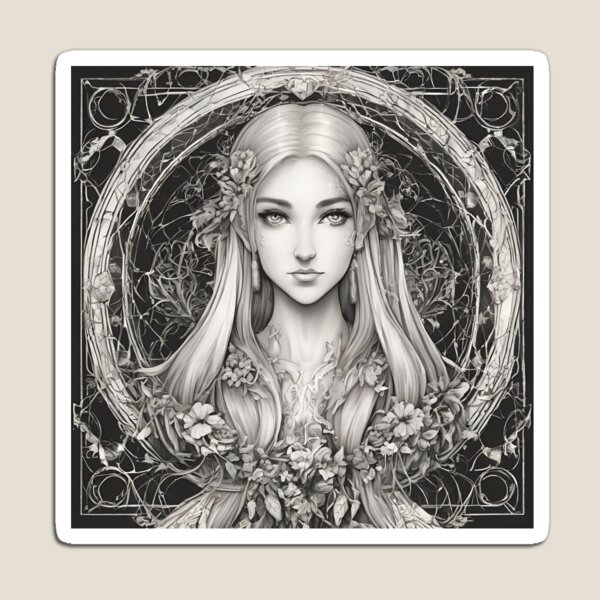 Item preview, Sephia Elf, Elf girl, Girl, Anime, fantasy, astarion girl, magic, designed and sold by GOLDENGARDENART.