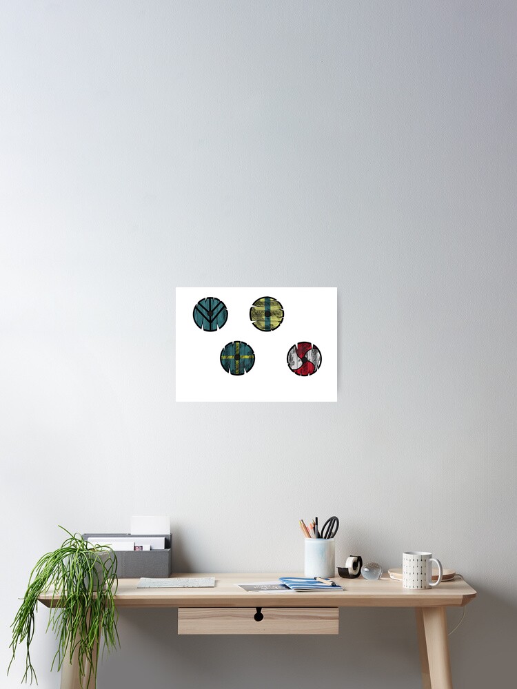 Thumbnail 2 of 3, Poster, Colored shields designed and sold by R0dri29.