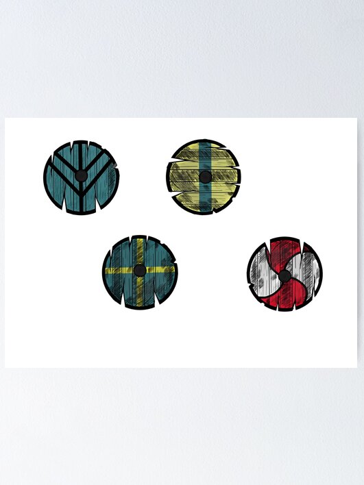 Thumbnail 1 of 3, Poster, Colored shields designed and sold by R0dri29.