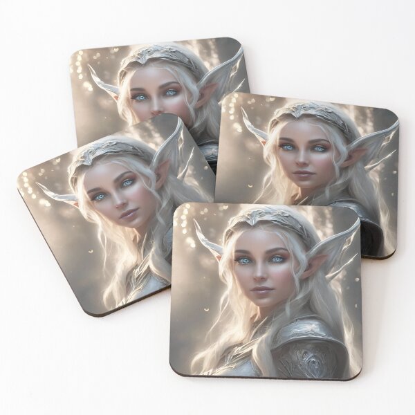 Item preview, White Diamant Elf, Elf girl, Girl, Anime, fantasy, astarion girl, magic, designed and sold by GOLDENGARDENART.