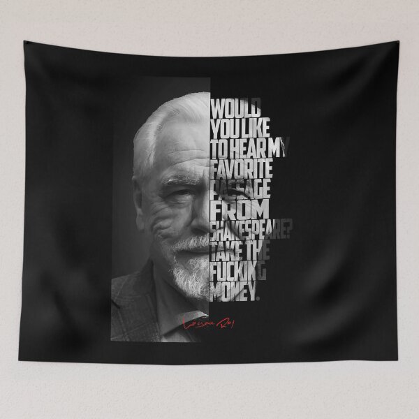 Item preview, Black and white Logan Roy Succession Quote designed and sold by Enea Kelo.
