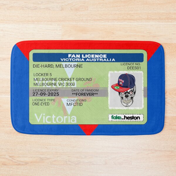 Item preview, Melbourne Demons Die-Hard Fan Licence designed and sold by Fake Heston’s Scribble Emporium.