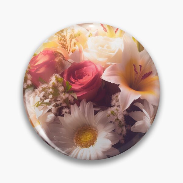 Item preview, A vibrant bouquet of flowers with roses, daisies, lilies, and other blooms, set against a softly lit background, creating a dreamy and ethereal atmosphere designed and sold by homydesign.