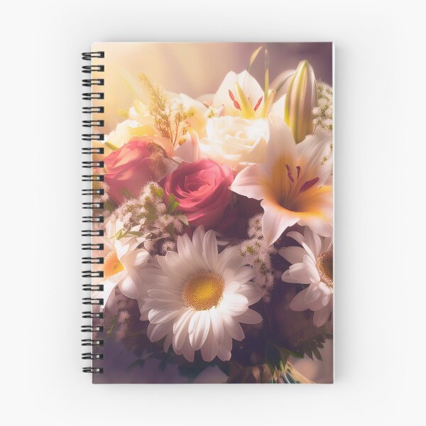 Item preview, A vibrant bouquet of flowers with roses, daisies, lilies, and other blooms, set against a softly lit background, creating a dreamy and ethereal atmosphere designed and sold by homydesign.