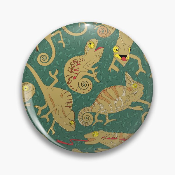 Item preview, quirky beige chameleons on green foliage designed and sold by kobyakov.