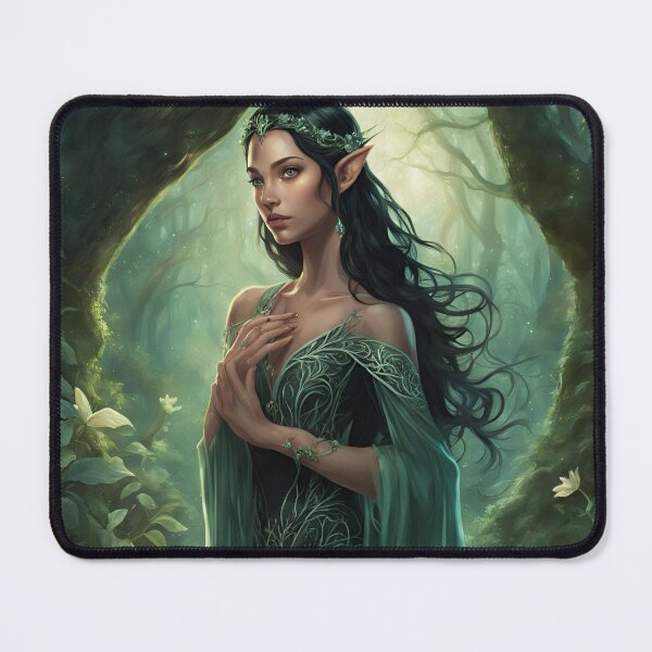 Item preview, Black Elf, Elf girl, Girl, Anime, fantasy, astarion girl, magic, designed and sold by GOLDENGARDENART.